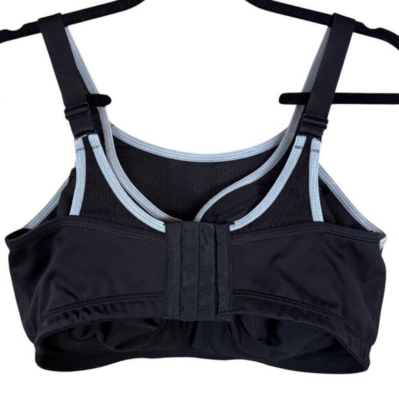 Glamorise- Elite Performance Adjustable Wirefree Sport Bra #1167 Black Gray, 38H - Picture 8 of 14
